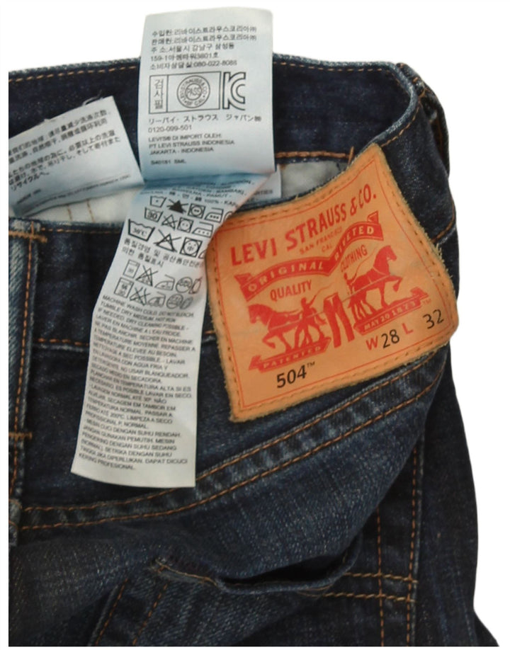 Мужские прямые джинсы Levi's 504 W28 L32 темно-синие, хлопок