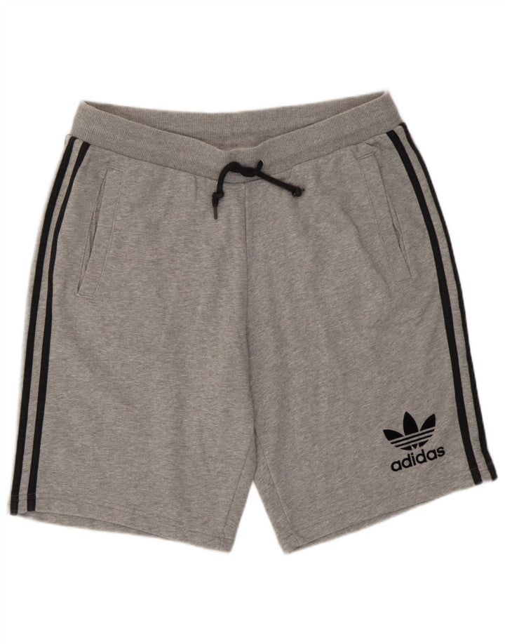 Мужские спортивные шорты Adidas большие серые в крапинку