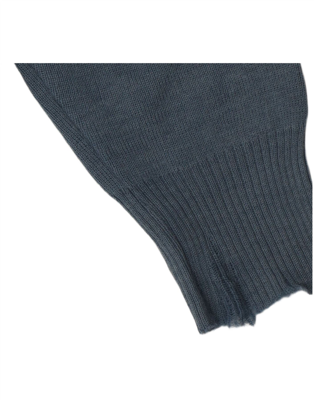 VINTAGE Womens V-Neck Jumper Sweater UK 14 Medium Blue Geometric Wool