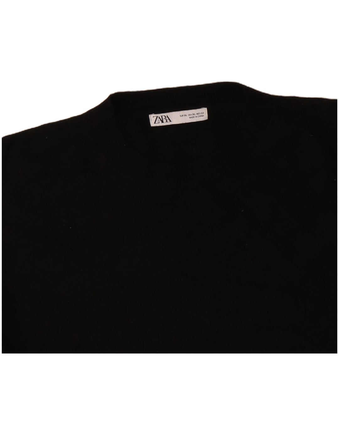 Женский свободный джемпер с круглым вырезом ZARA, Великобритания, 18 XL, черный, шерсть