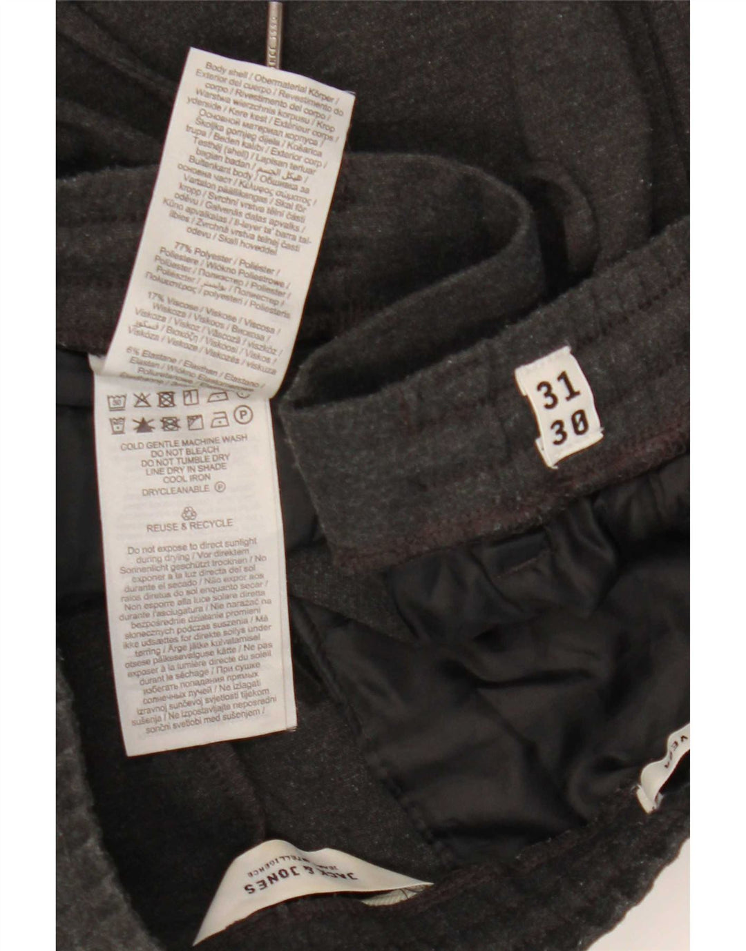 Мужские укороченные брюки Jack & Jones W31 L24 серые из полиэстера