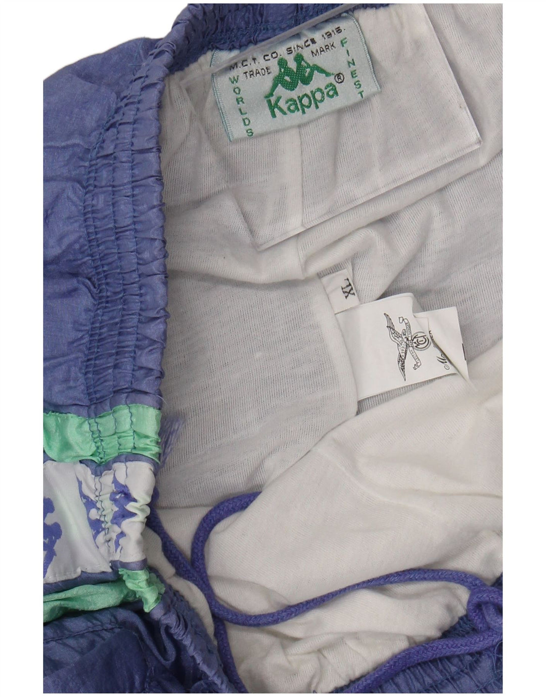 Мужские спортивные брюки Kappa с графическим рисунком XL, фиолетовые с цветными блоками, полиамид