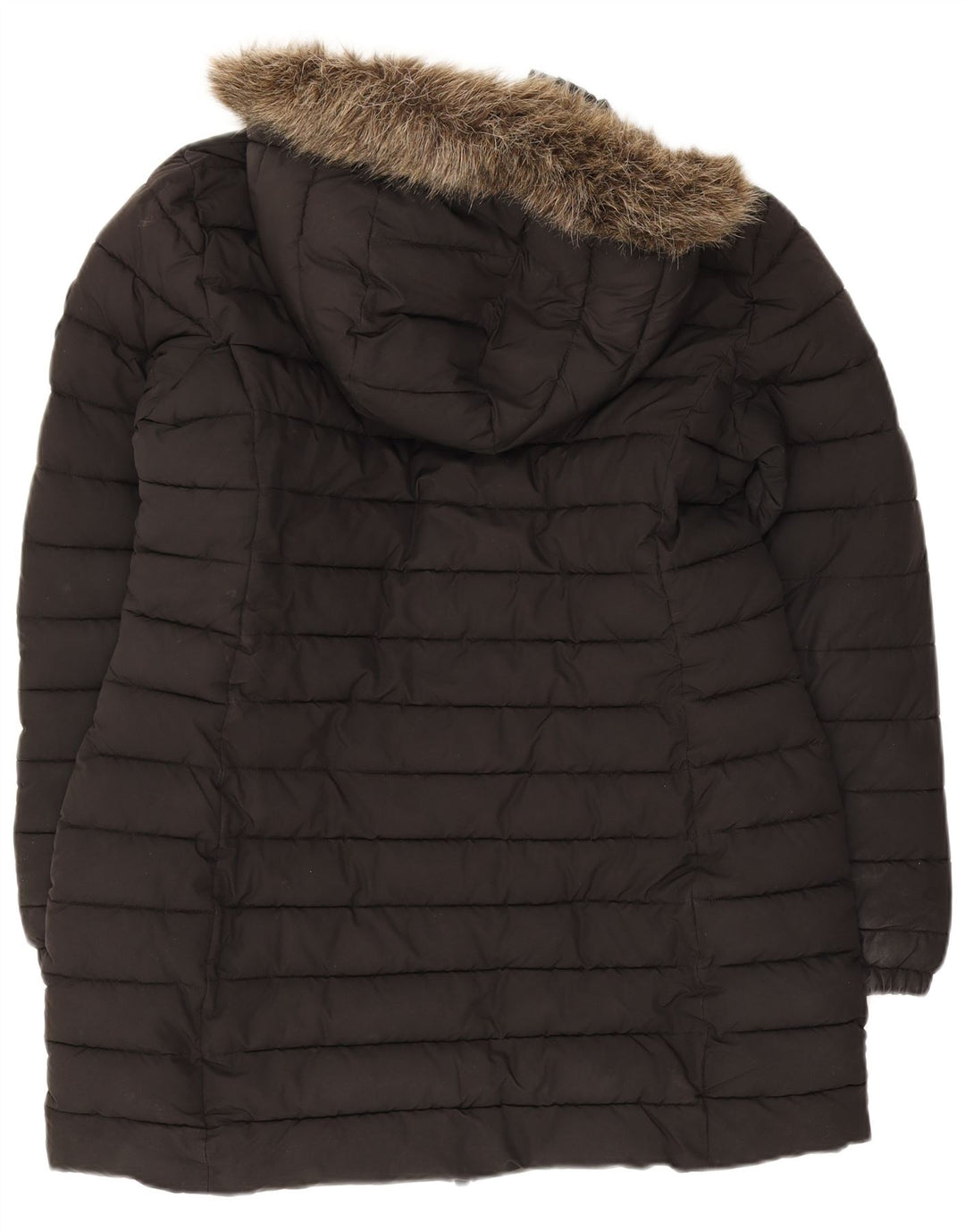 Женское стеганое пальто с капюшоном Superdry UK 16, большой черный полиэстер