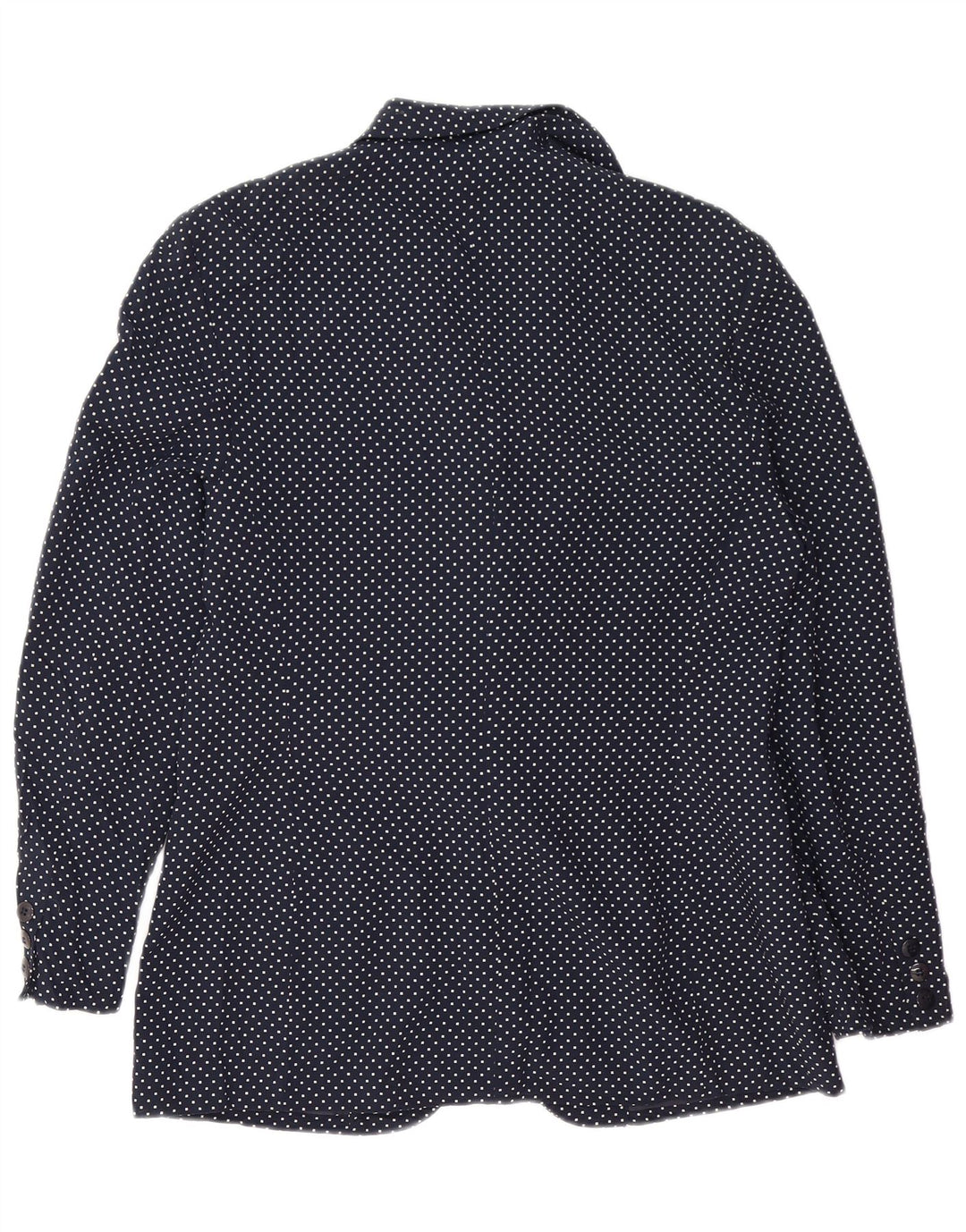 ВИНТАЖНЫЙ женский пиджак на 1 пуговице, Великобритания 14, средний темно-синий в пятнистый цвет