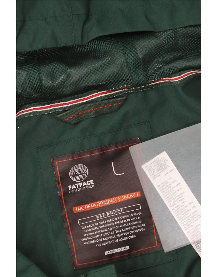 Мужская ветровка Fat Face с капюшоном, Великобритания 40, большой зеленый полиэстер