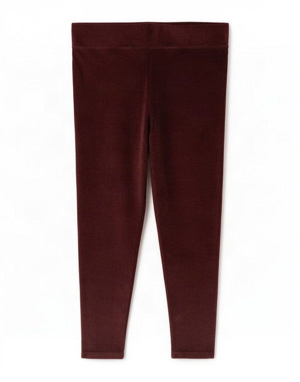 Marks & Spencer Womens Leggings UK 20 2XL W38 L28 Burgundy Cotton