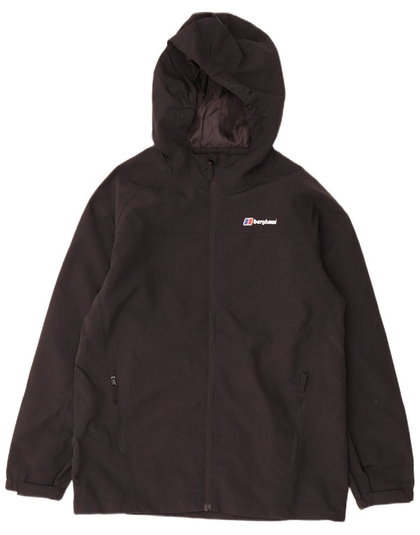 Berghaus Дождевик с капюшоном для мальчиков 12-13 лет, черный полиэстер