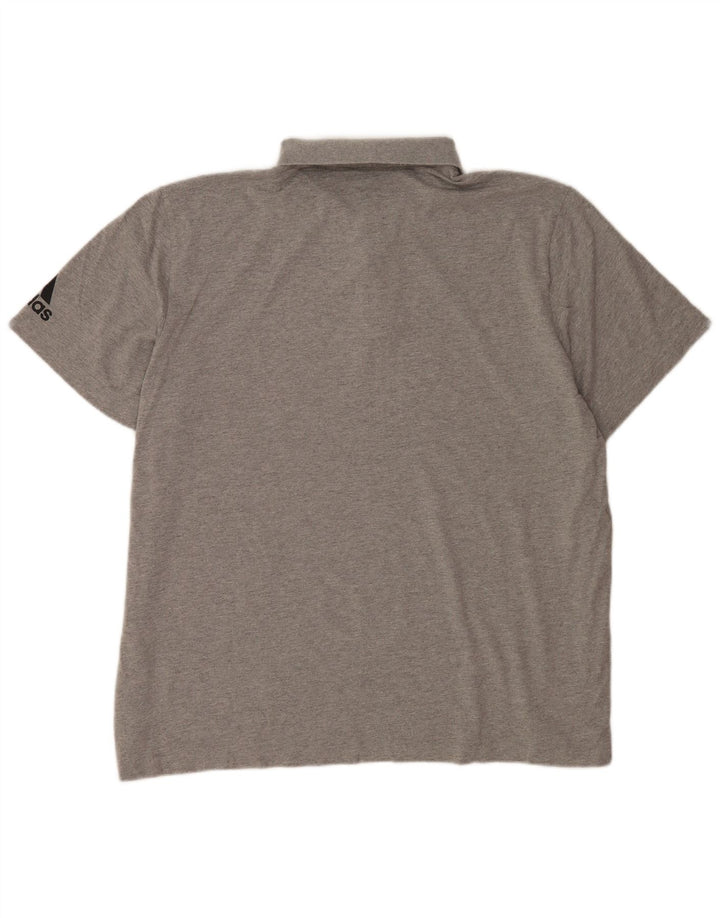 Мужская рубашка-поло Adidas 2XL серая, хлопок