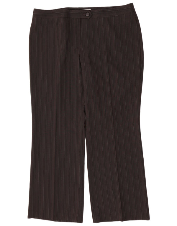 Женские костюмные брюки Marks & Spencer UK 20 2XL W40 L30 коричневые в полоску