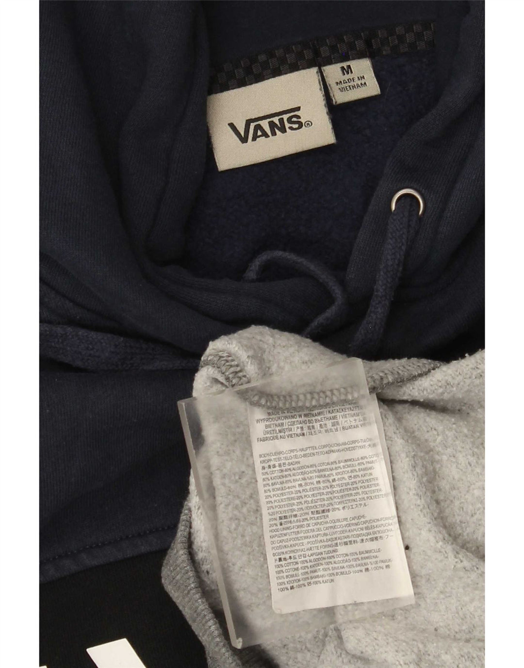 Мужской джемпер с капюшоном с рисунком Vans, средний разноцветный хлопок с цветными блоками