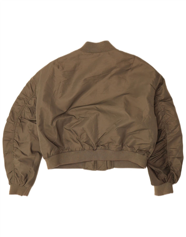 Женская укороченная куртка-авиатор Zara Oversized Flight UK 14, средний цвет хаки