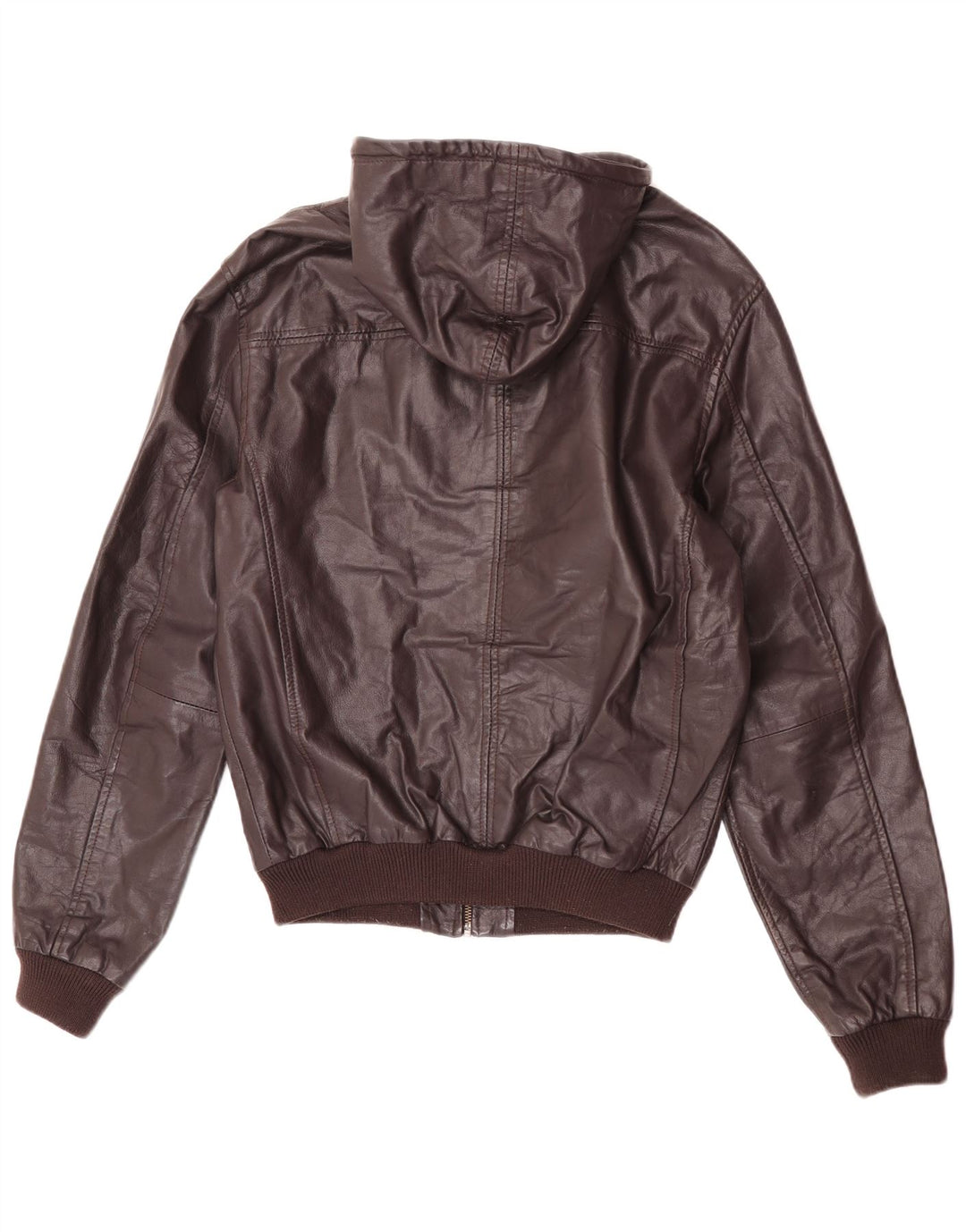 Мужская кожаная куртка с капюшоном PEPE Jeans UK 36, маленькая коричневая