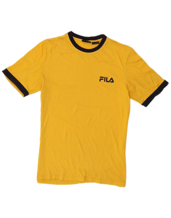 Мужская футболка Fila, маленький желтый цвет, хлопок с цветными блоками