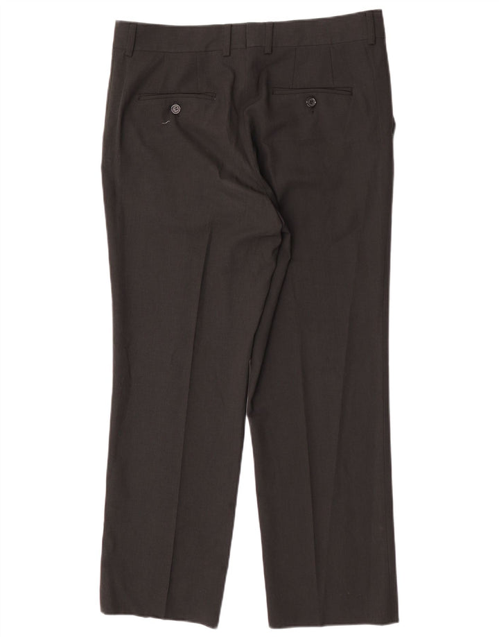 Мужские прямые костюмные брюки Zara EU 44, большие W34 L27, черный полиэстер