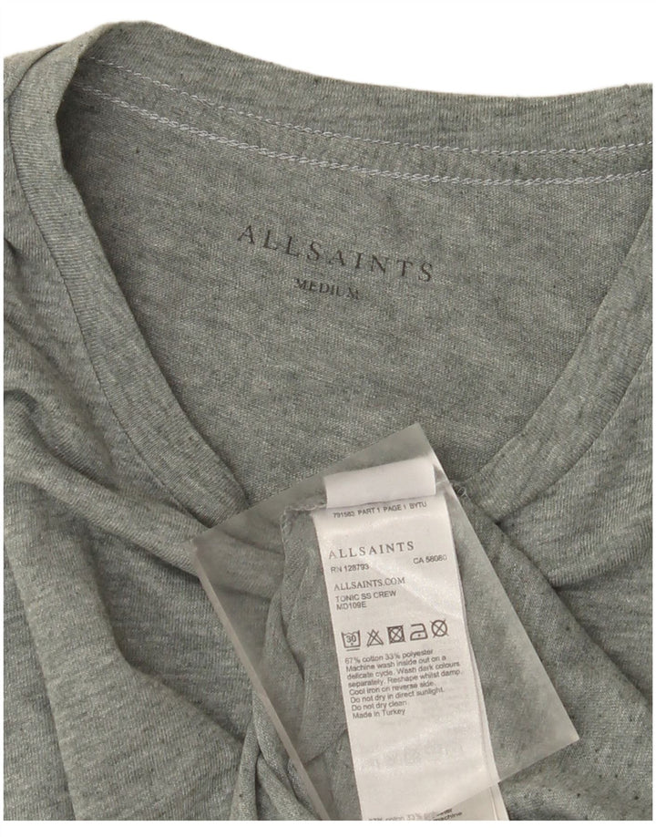 Мужская футболка All Saints из хлопка среднего зеленого цвета