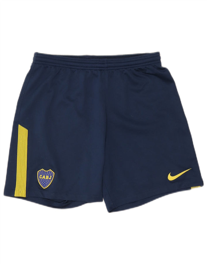 Мужские спортивные шорты Nike Boca Juniors среднего размера, темно-синие, полиэстер с цветными блоками
