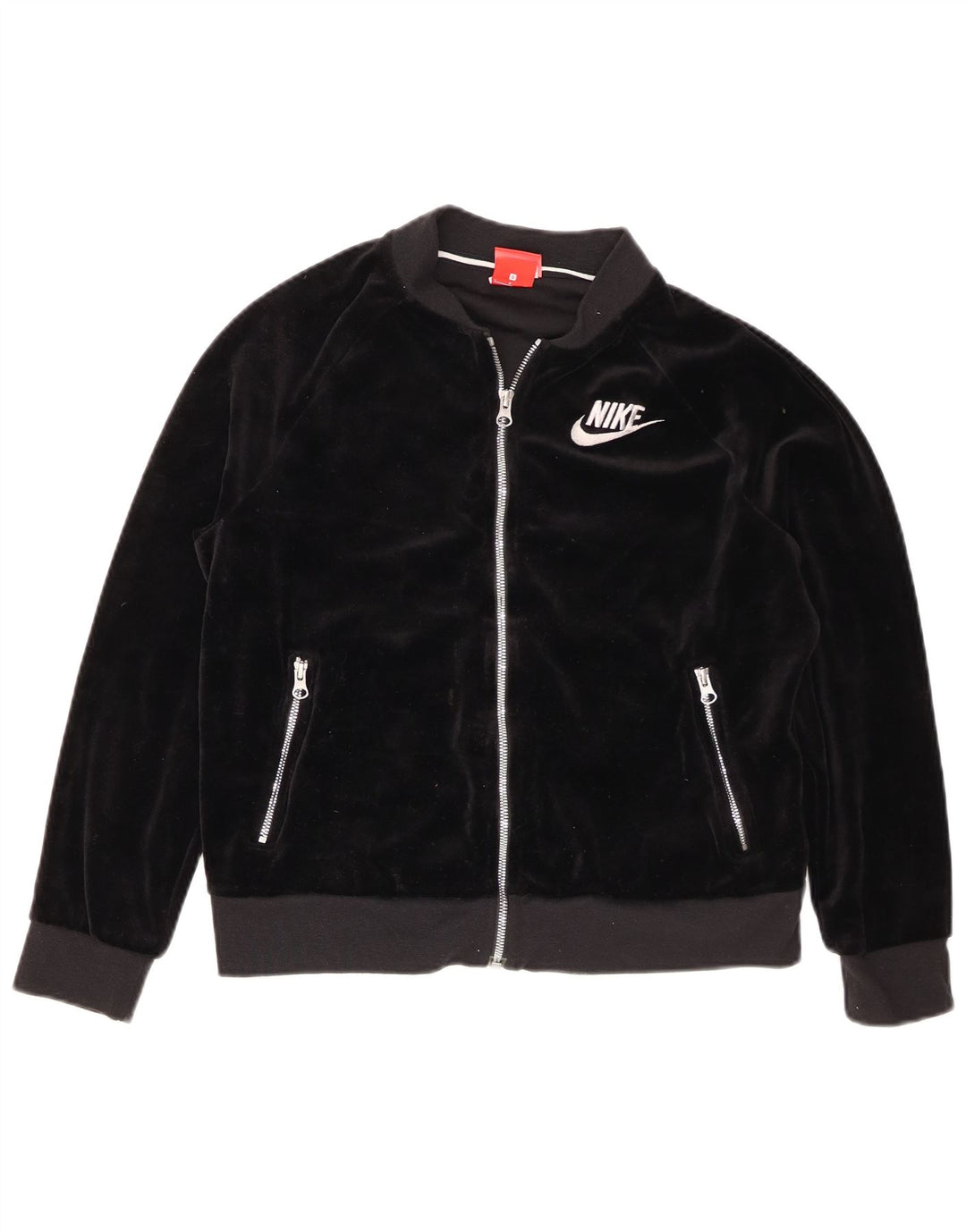 Женская велюровая спортивная куртка оверсайз Nike UK 10, маленькая черная