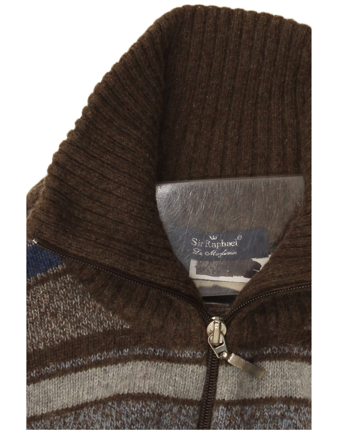 Винтажный мужской кардиган-свитер среднего размера в разноцветную полоску