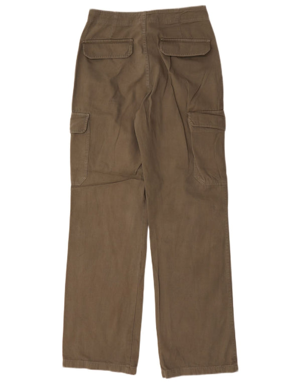 Женские прямые брюки карго Zara EU 36 XS W26 L31, хлопок цвета хаки