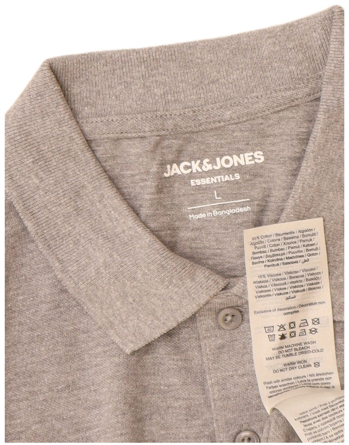 Мужская рубашка-поло Jack & Jones, большая серая, хлопок