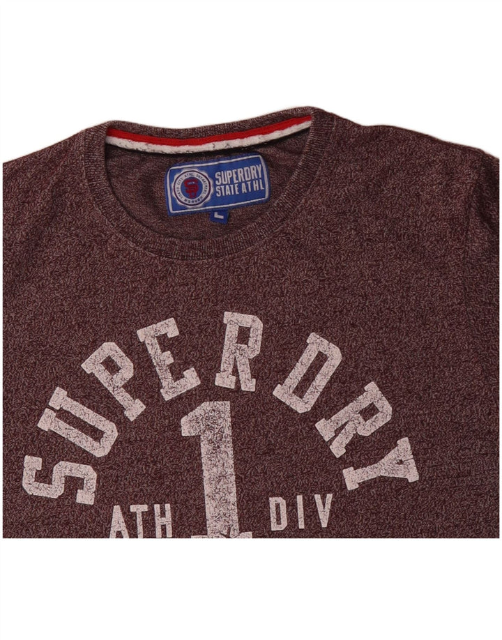 SUPERDRY Мужская футболка с рисунком, большой хлопок, фиолетовый в крапинку
