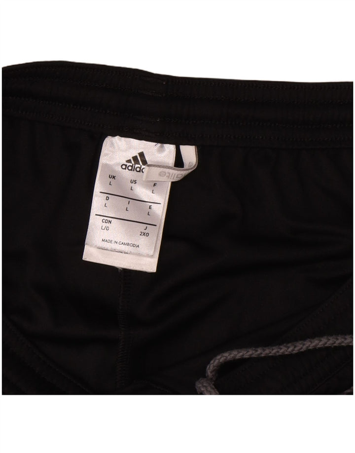 Мужские спортивные шорты Adidas Climalite, большие черные полиэстер с цветными блоками