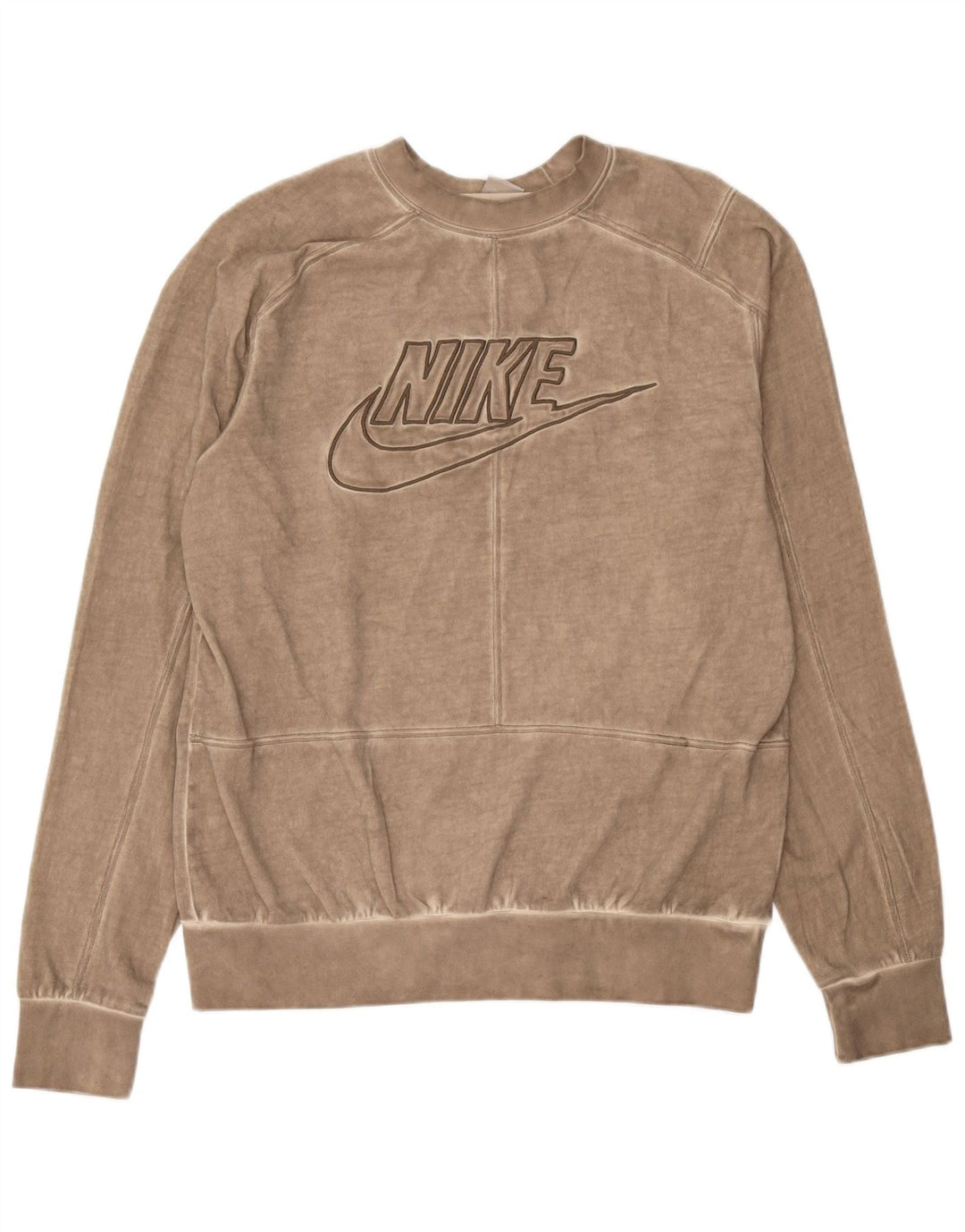 Мужской свитшот с рисунком Nike, хлопковый джемпер среднего бежевого цвета