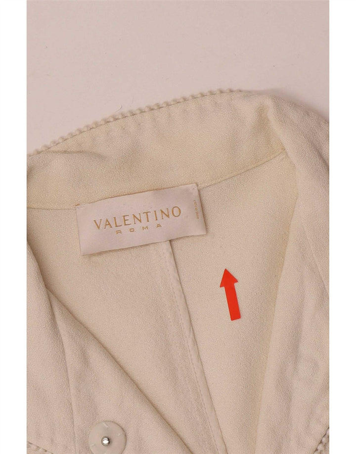 Женский укороченный пиджак на 1 пуговице Valentino IT 44, средний цвет, белый хлопок