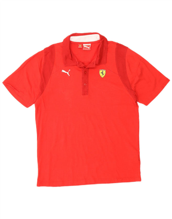 Мужская рубашка-поло Puma Ferrari, маленькая красная, хлопковая