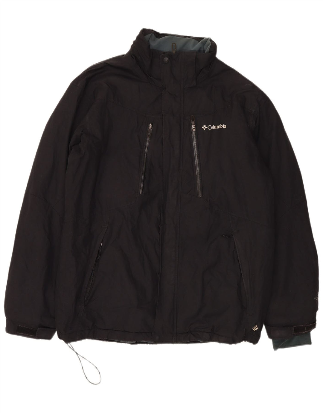 Мужская ветровка Columbia UK 40, большая черная нейлоновая куртка