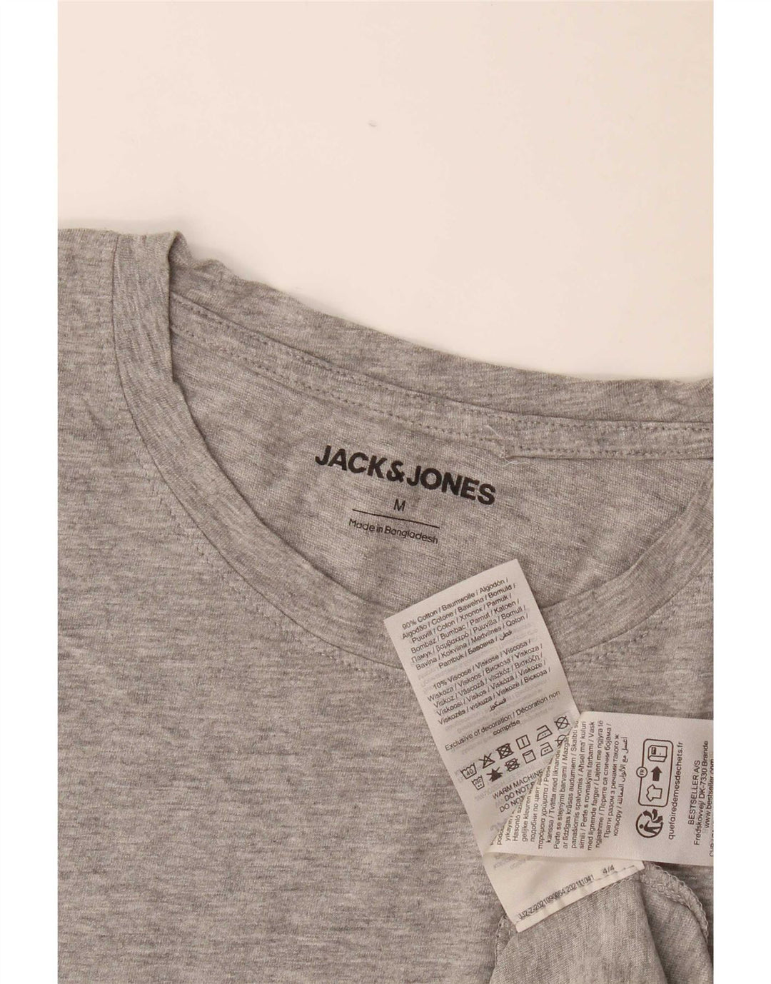 Мужская футболка Jack & Jones из хлопка среднего серого цвета с крапинками