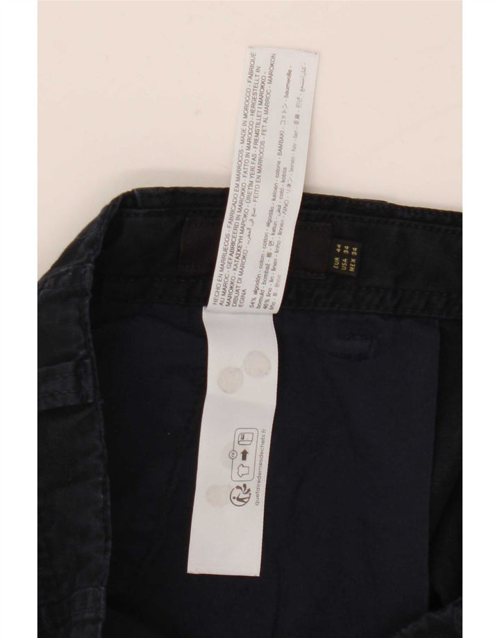 Мужские шорты чинос Massimo Dutti EU 44, большие W34, темно-синие, хлопок