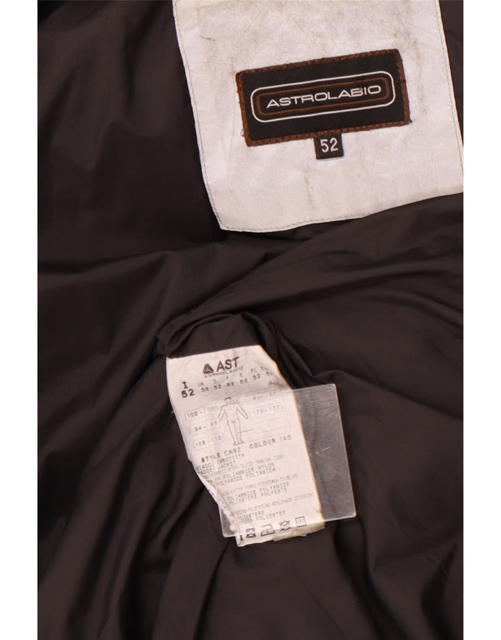 ASTROLABIO Мужская стеганая куртка с капюшоном UK 42 XL Коричневый нейлон