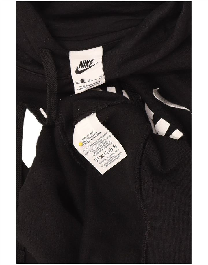 Мужской джемпер с капюшоном с рисунком Nike, средний черный, хлопковый