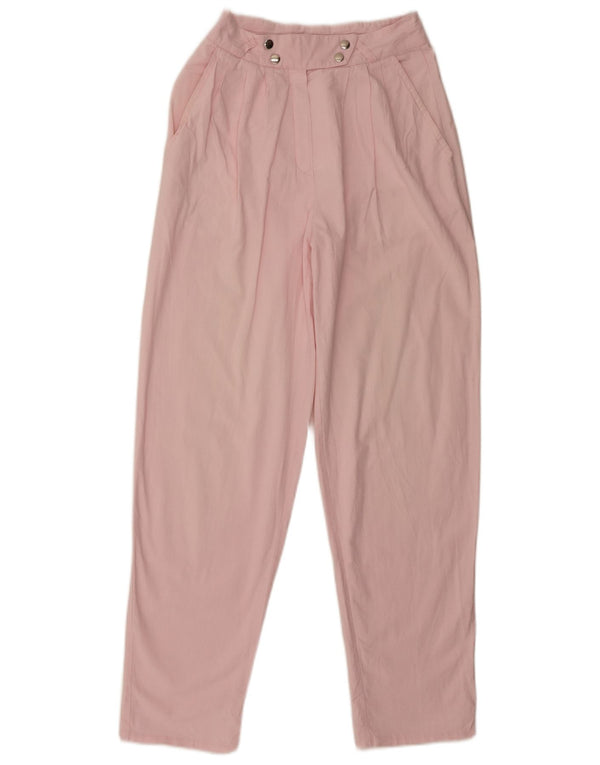 Винтажные женские зауженные брюки чинос с высокой талией IT 36 XS W24 L29 Розовый