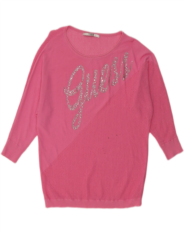 GUESS Женское платье-свитшот с рисунком UK 18 XL Розовый