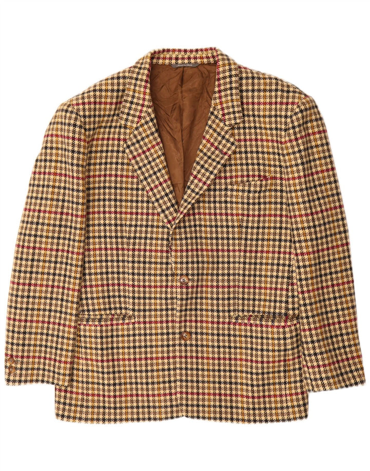 BYBLOS Мужской пиджак на 2 пуговицах IT 52 XL Бежевый, шерсть с узором «гусиные лапки»