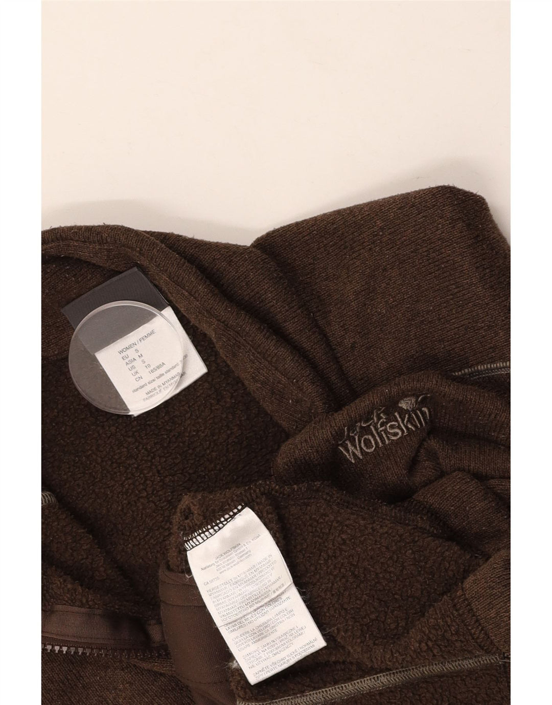 JACK WOLFSKIN Женский спортивный костюм, верхняя куртка UK 10, маленький коричневый полиэстер