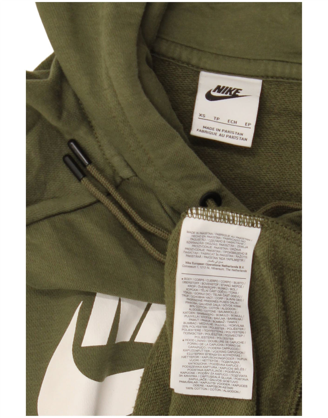 Женский джемпер с капюшоном NIKE UK 6 XS, цвет хаки, хлопок