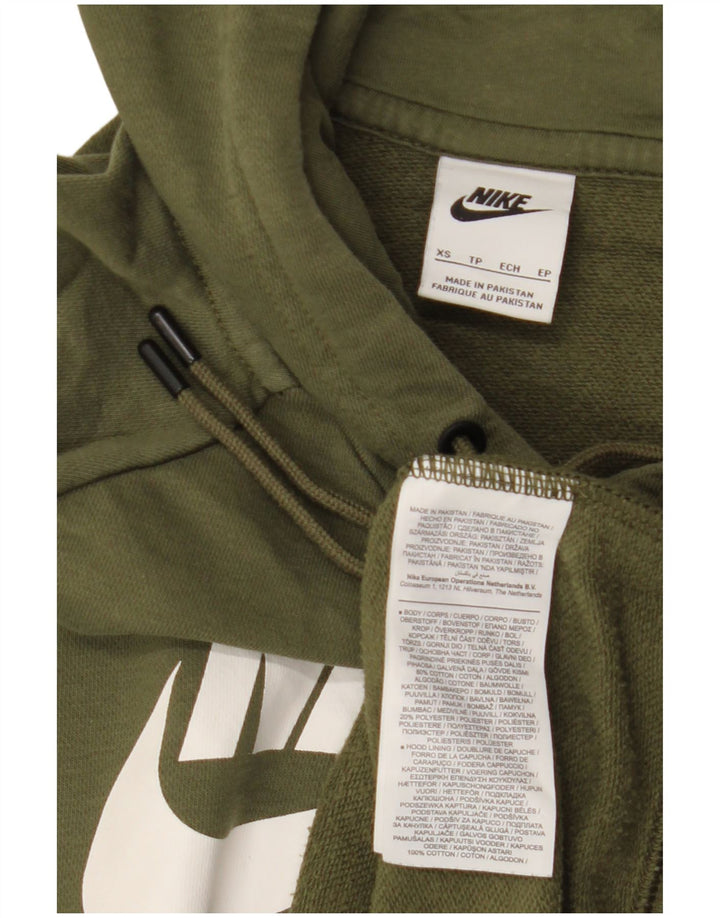 Женский джемпер с капюшоном NIKE UK 6 XS, цвет хаки, хлопок
