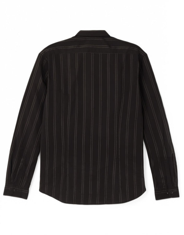 Мужская рубашка Hugo Boss, размер 43/44 XL, хлопок в черную полоску