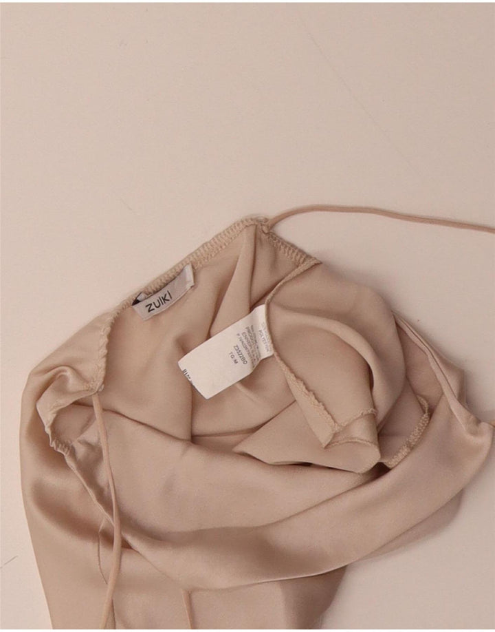 ZUIKI Womens Sleeveless Bodysuit UK 12 Medium Beige Polyester