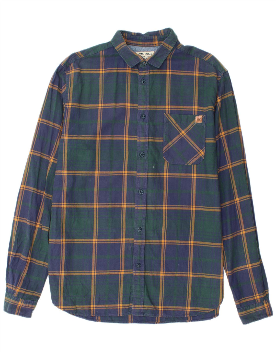 Мужская фланелевая рубашка Jack & Jones, большая темно-синяя клетка