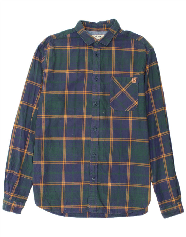 Мужская фланелевая рубашка Jack & Jones, большая темно-синяя клетка