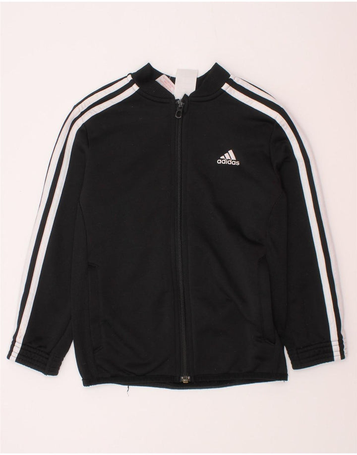 Спортивный костюм Adidas Climalite для мальчиков, верхняя куртка 6-7 лет, черный полиэстер