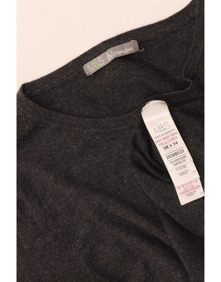 Женский кардиган Marks & Spencer UK 14 Средний Серый Вискоза