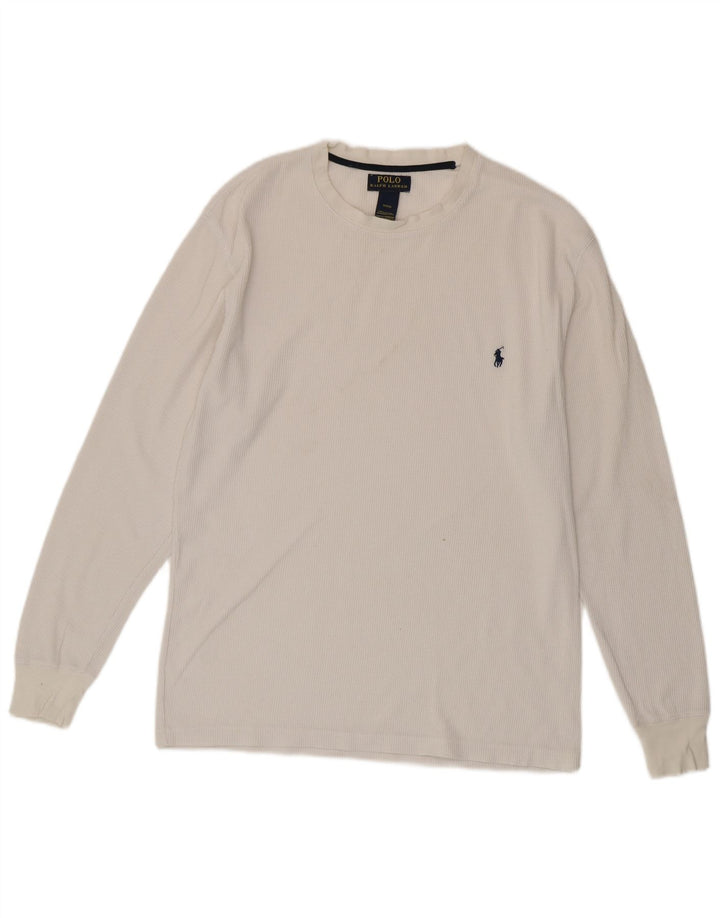 POLO RALPH LAUREN Мужской топ с длинным рукавом, средний белый хлопок