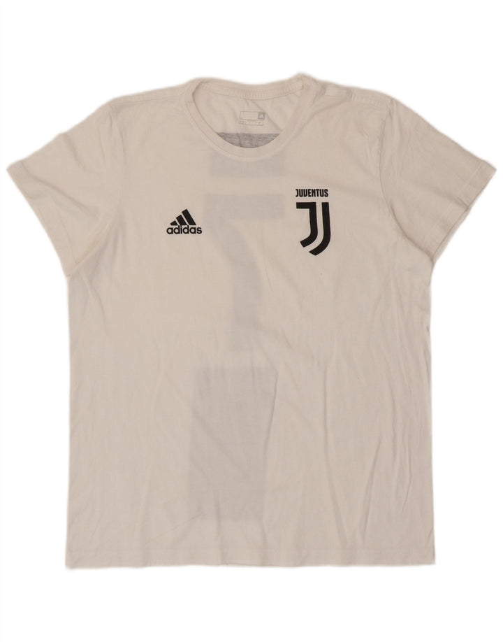 Мужская футболка с рисунком ADIDAS Juventus, большая, белого цвета