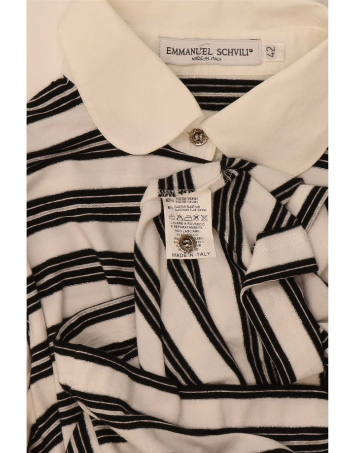 Женская блузка-рубашка с рукавом 3/4 Emmanuel Schvili IT 42 Medium White Striped