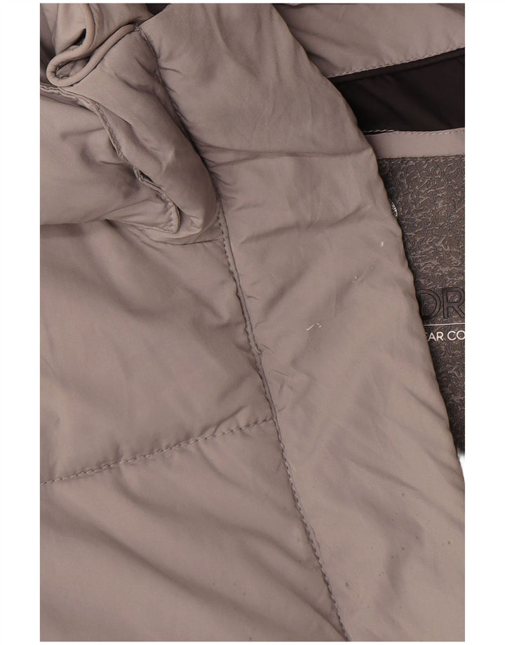 Женское длинное пуховое пальто с капюшоном Superdry UK 10, маленькое серое
